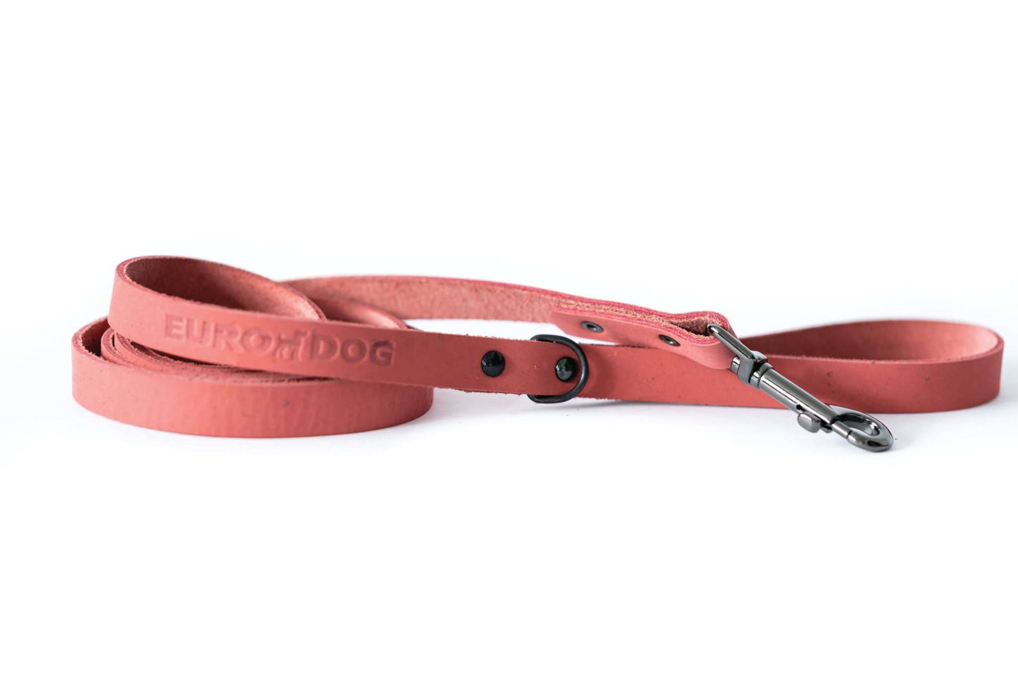 Sport Style Coral Reef Leather Leash made with durable full-grain American leather and European steel, 6 feet long with black hardware