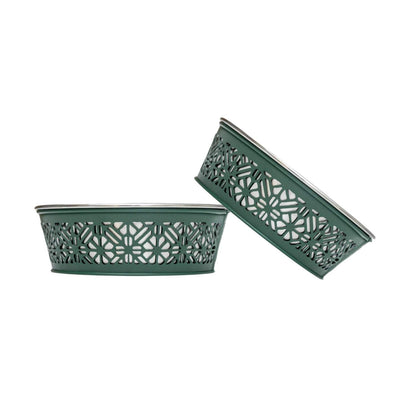 Country Living Set of 2 Stainless Steel Dog Bowls – Farmhouse Style