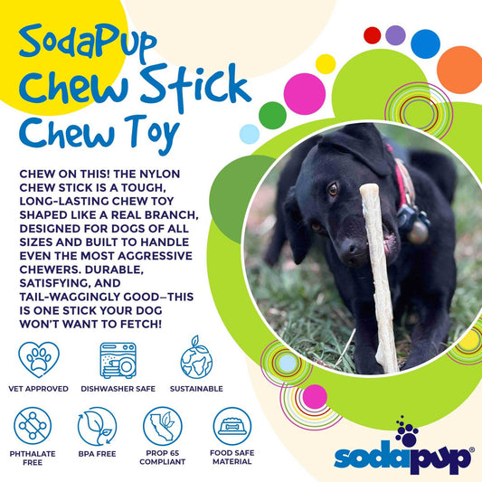 Durable nylon chew stick dog toy for aggressive chewers made in USA with dental benefits and long-lasting design
