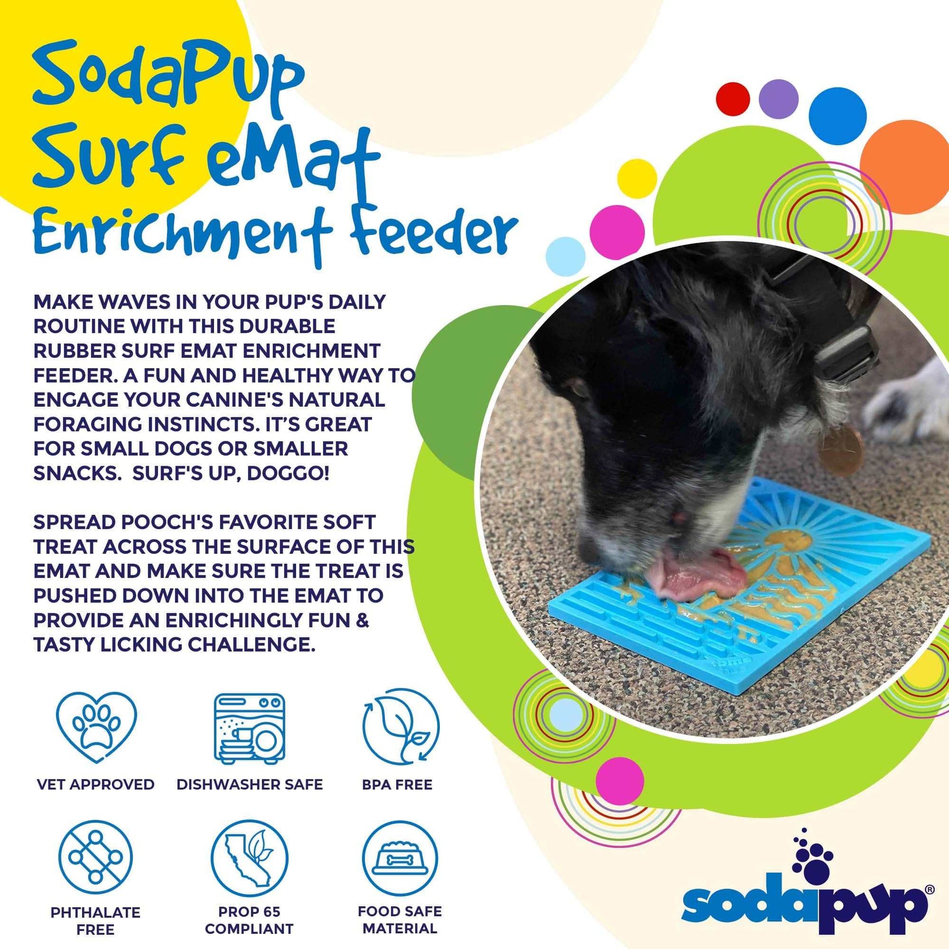 Surf's Up eMat - Small Beach-Themed Dog and Cat Enrichment Toy | SodaPup