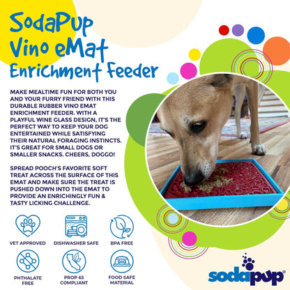 Vino Dog eMat with wine glass design for dog enrichment and anxiety relief