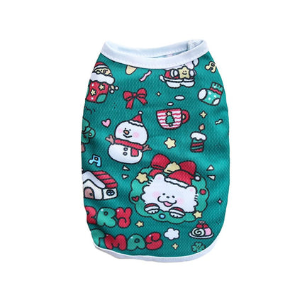 Christmas Limited Edition Cat And Dog Clothing Vest For Small Pete Short Style Non Shedding