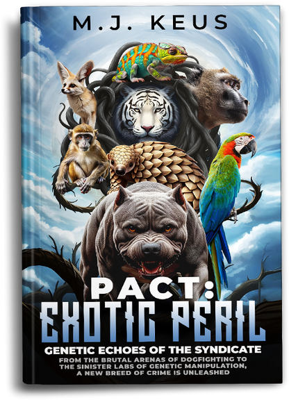 PACT: Exotic Peril Volume 2 book cover featuring a digital download advertisement with suspenseful animal trafficking theme