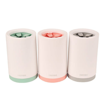 Portable paw cleaner with soft silicone bristles in multiple colors for gentle pet paw cleaning