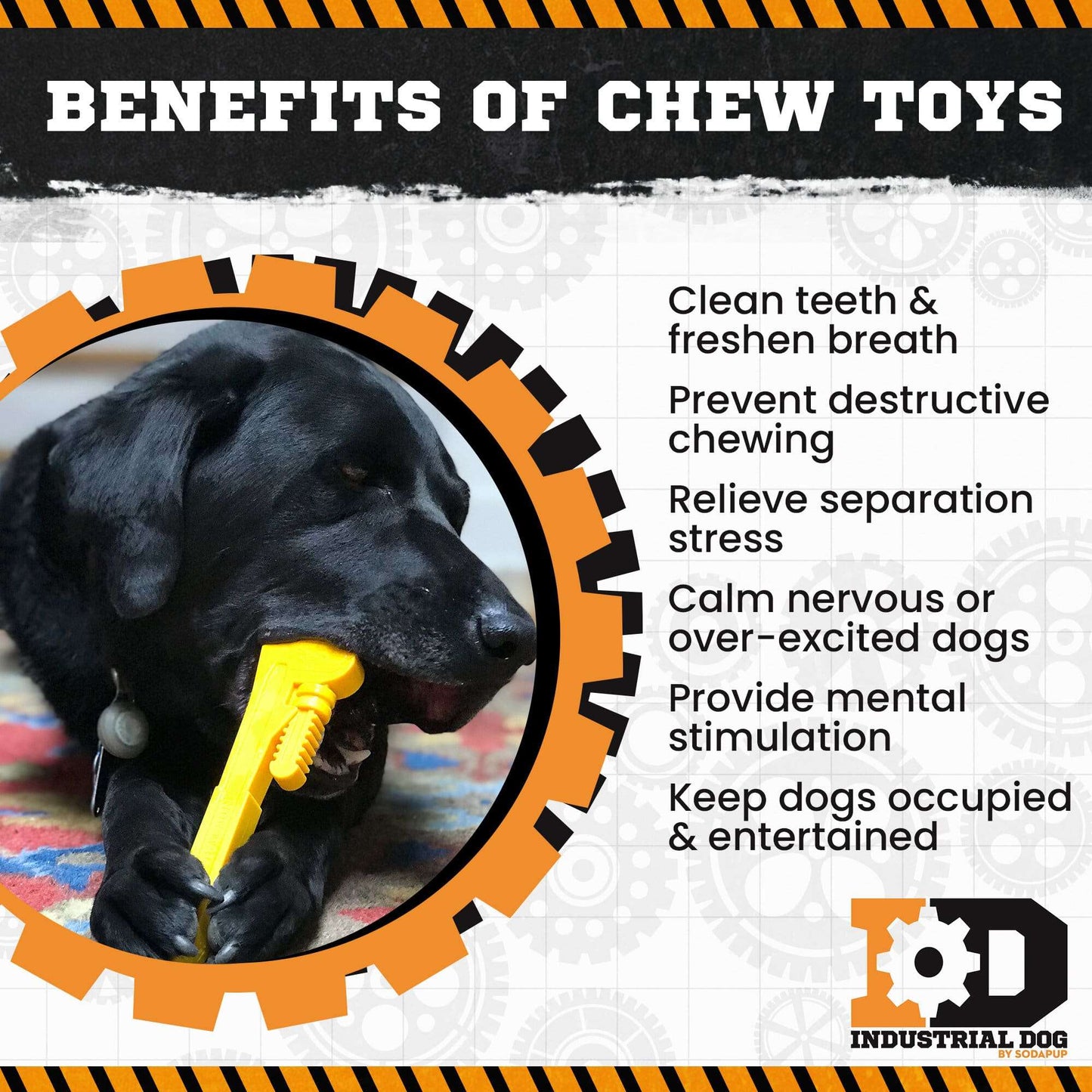 Pipe Wrench Nylon Dog Toy for Aggressive Chewers - USA Made | SodaPup