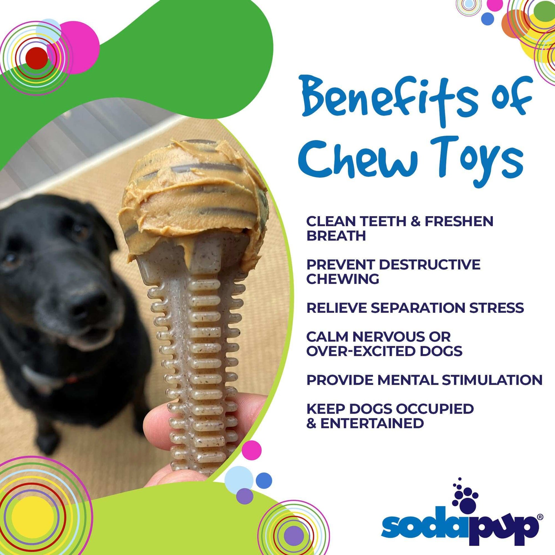 Honey Bone Dental Tower nylon chew toy with peanut butter for aggressive chewers promoting dental health and mental stimulation
