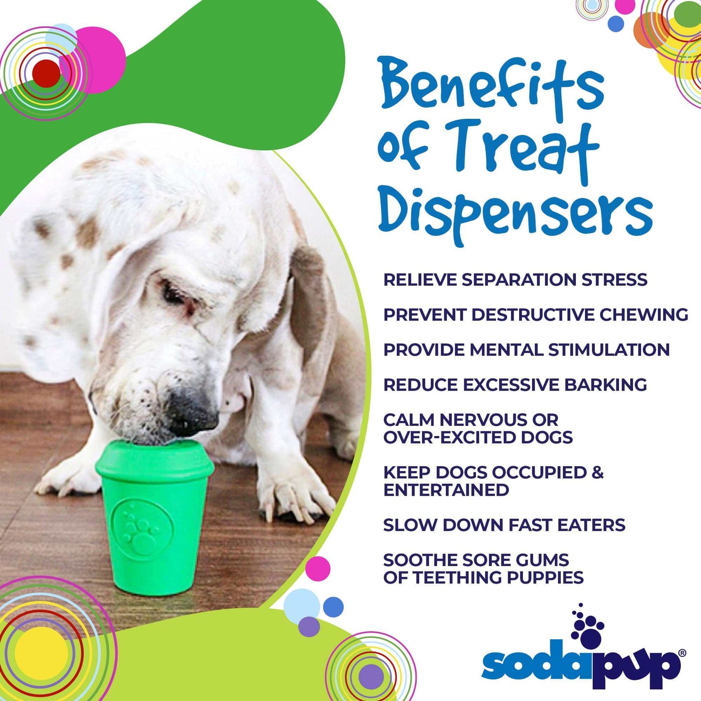 Coffee Cup eDispener Durable Rubber Chew Toy and Dog Treat Dispenser