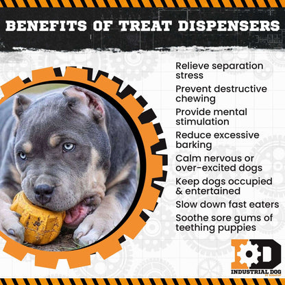 Gear eDispener Durable Rubber Treat Holder, USA Made Chew Toy for Dogs