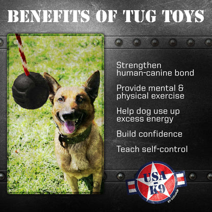 USA-K9 Magnum Black Stars and Stripes Rubber Chew Toy, Power Chewers