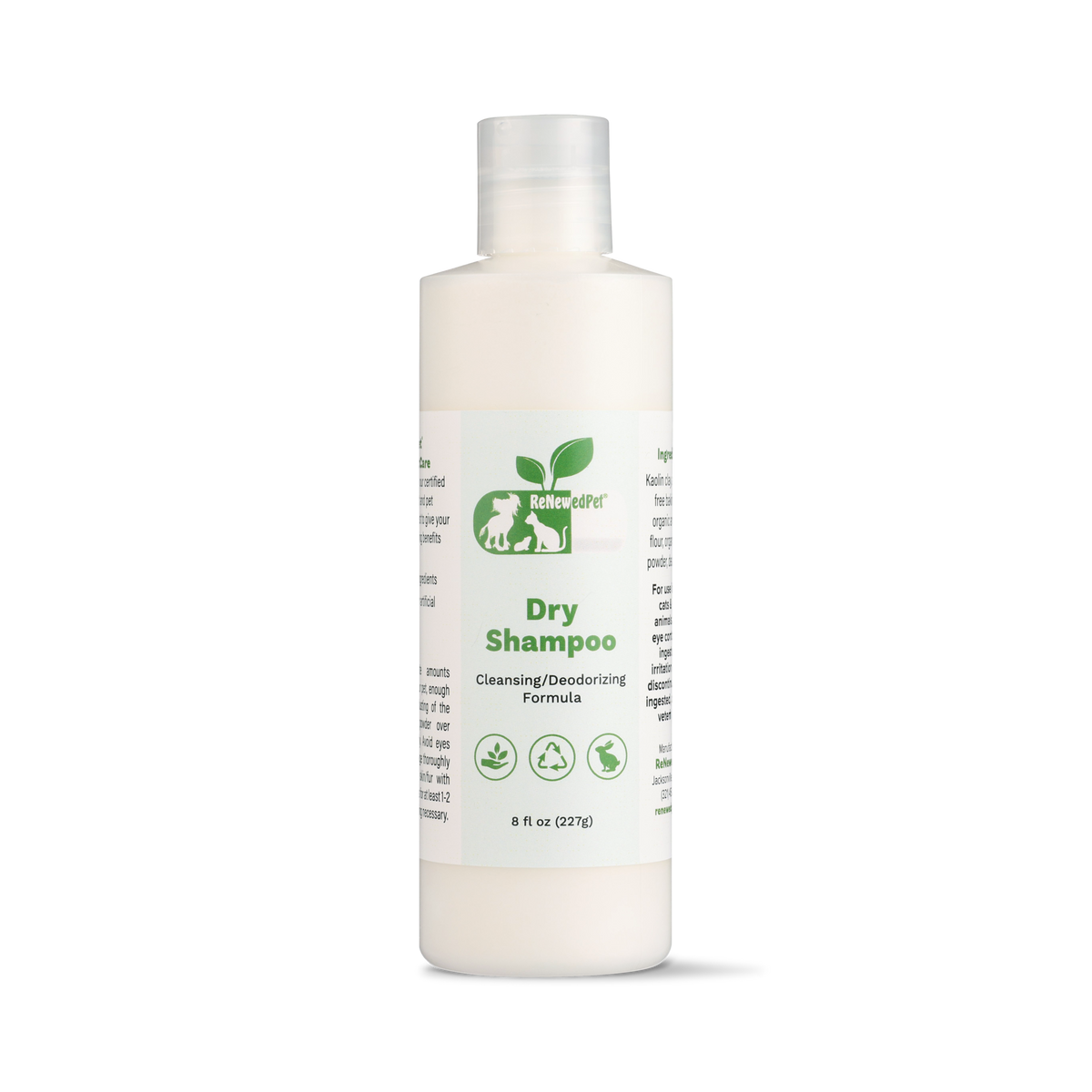 4-ALL PETS natural dry shampoo for cats and dogs with exfoliating gloves