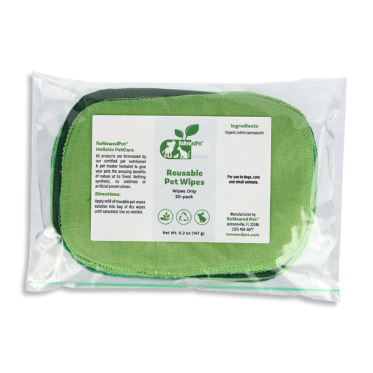 4-ALL PETS reusable natural cotton pet wipes with eco-friendly bag