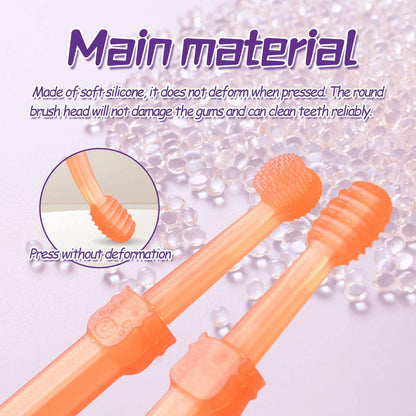 Pet toothbrush for dogs with silicone bristles for gentle tongue and teeth cleaning