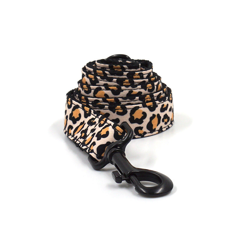 Pet Dog Black Buckle Collar Leash Set