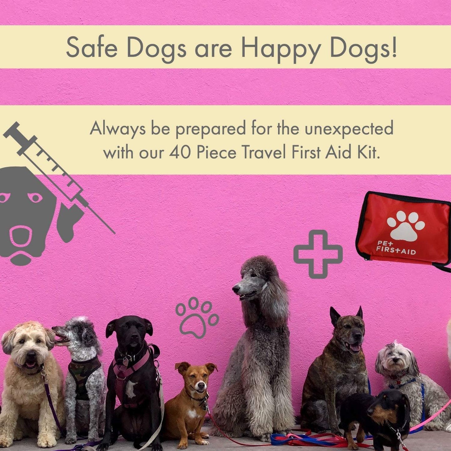 Pet Travel First Aid Kit - Complete 40-Piece Emergency Kit for Pets