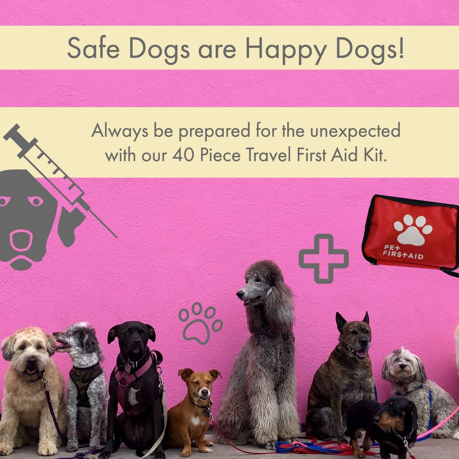 Pet Travel First Aid Kit - Complete 40-Piece Emergency Kit for Pets