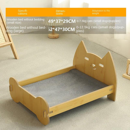 Cat Bed Universal Pet Bed Pet Nest Dog Nest Removable Solid Wood Bed