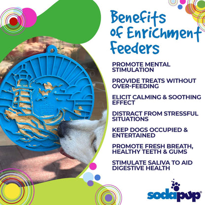 Lighthouse eMat dog lick mat with suction cups promoting mental stimulation and calming enrichment