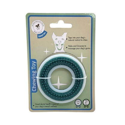 TPR & Nylon Dental Chew Ring Toy for Dogs 4" Durable Textured Dental Chew Ring