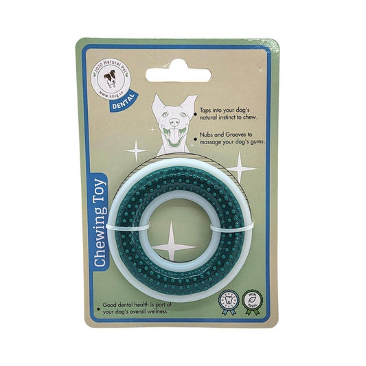 TPR & Nylon Dental Chew Ring Toy for Dogs 4" Durable Textured Dental Chew Ring