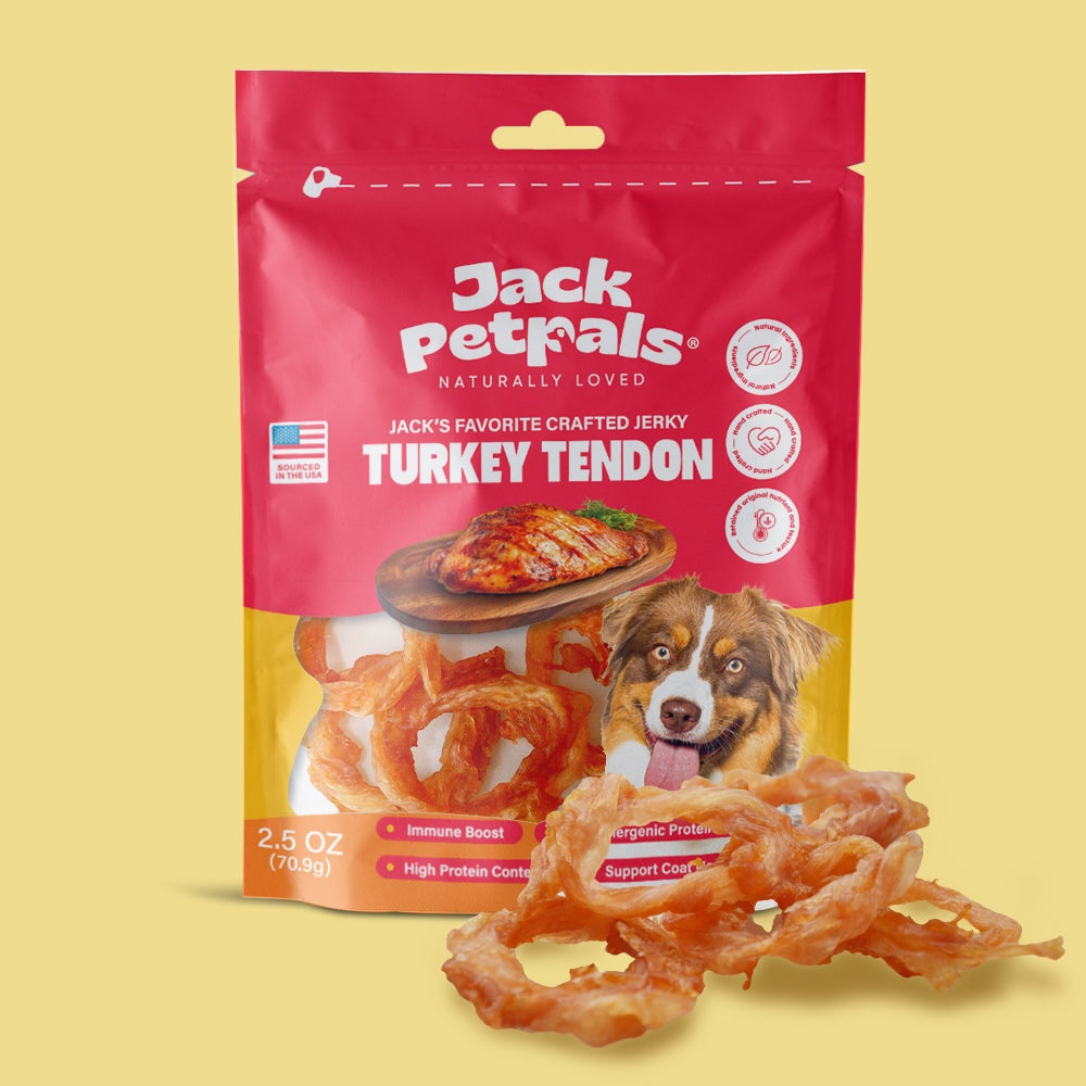 Jack PetPals Handcrafted Jerky Turkey Tendon Natural Dog Treats 2.5oz