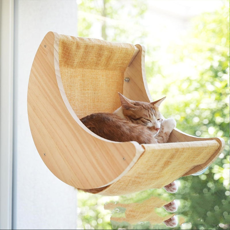 In-stock Wooden Cat Hammock For Windowsills Pet Use