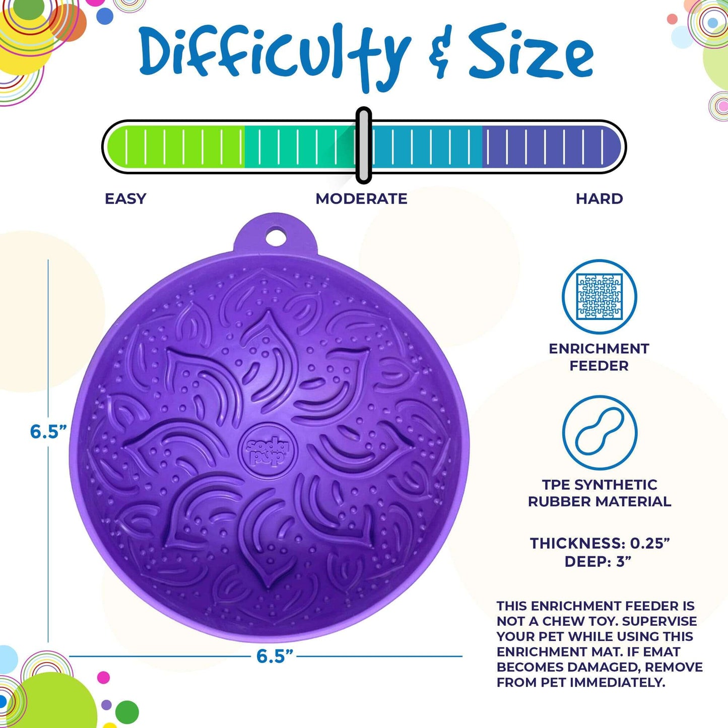Wobble Lick Mat - Garden of Eatin' Tipsy Bowl, Dogs & Cats | USA Made