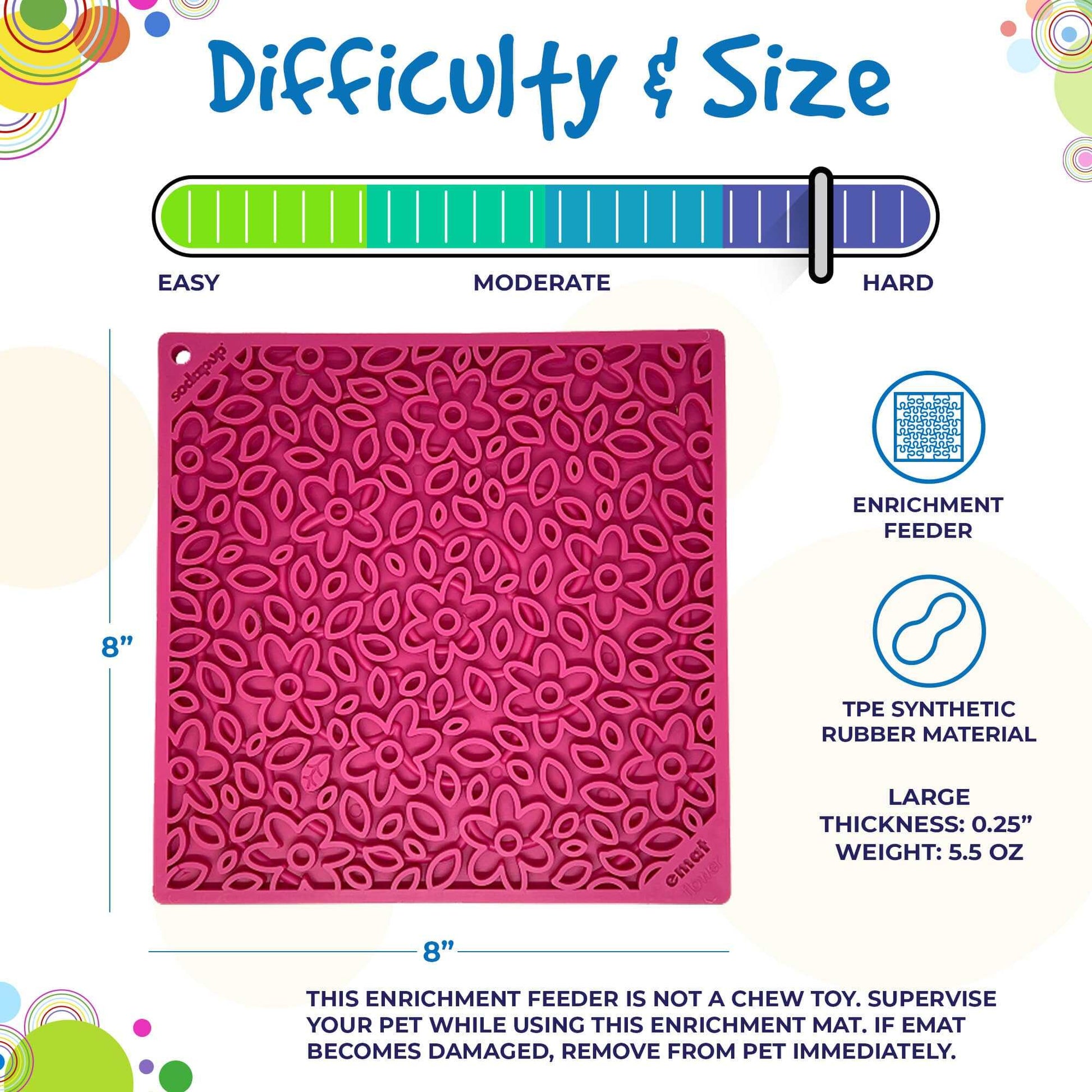 Flower Power eMat - Enrichment Lick Mat for Dogs & Cats | USA Made