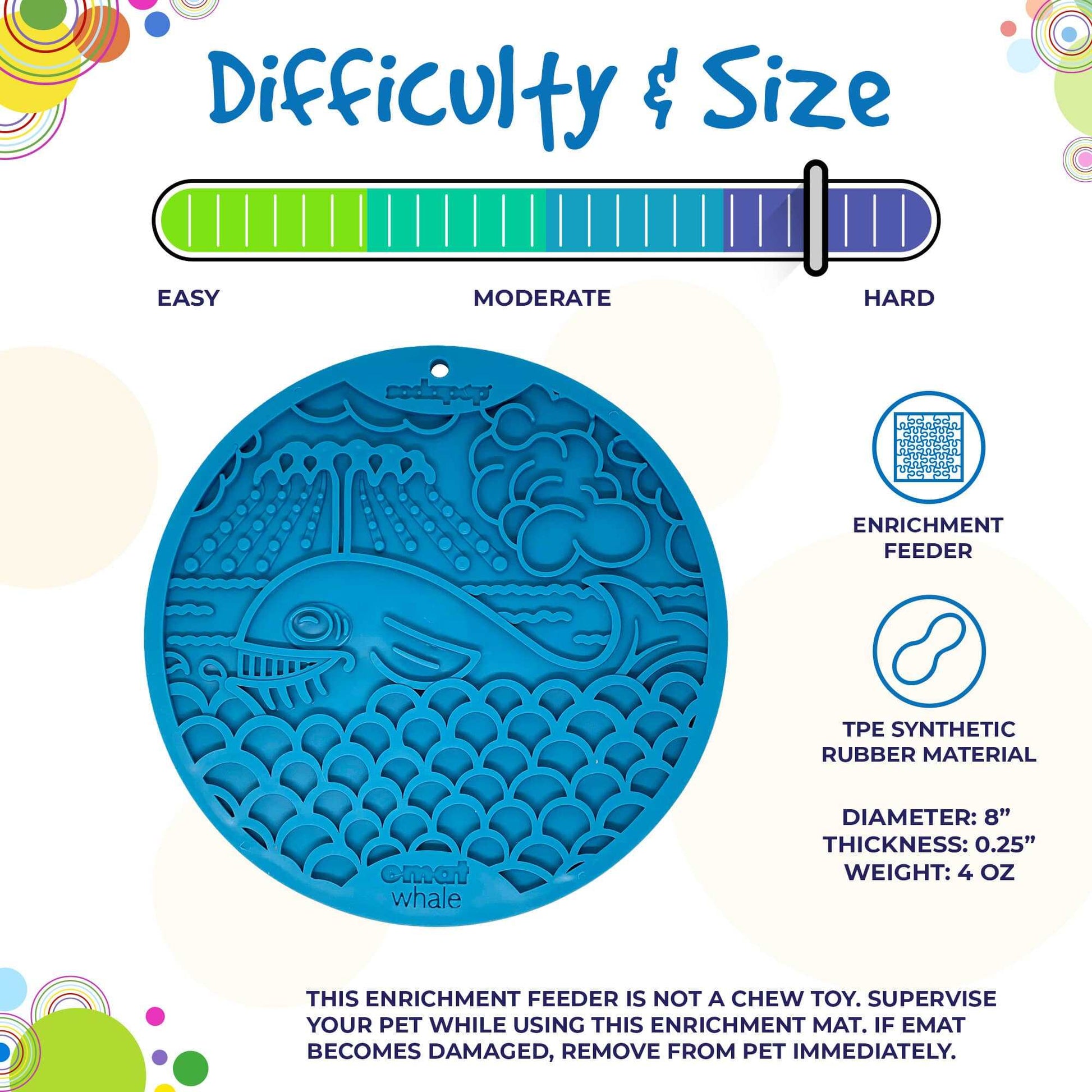 Whale eMat - Ocean-Inspired Dog & Cat Enrichment Lick Mat Suction Cups