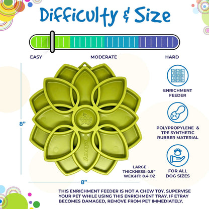 Mandala eTray Shallow Slow Feeder Dog Bowl for Enrichment | USA Made