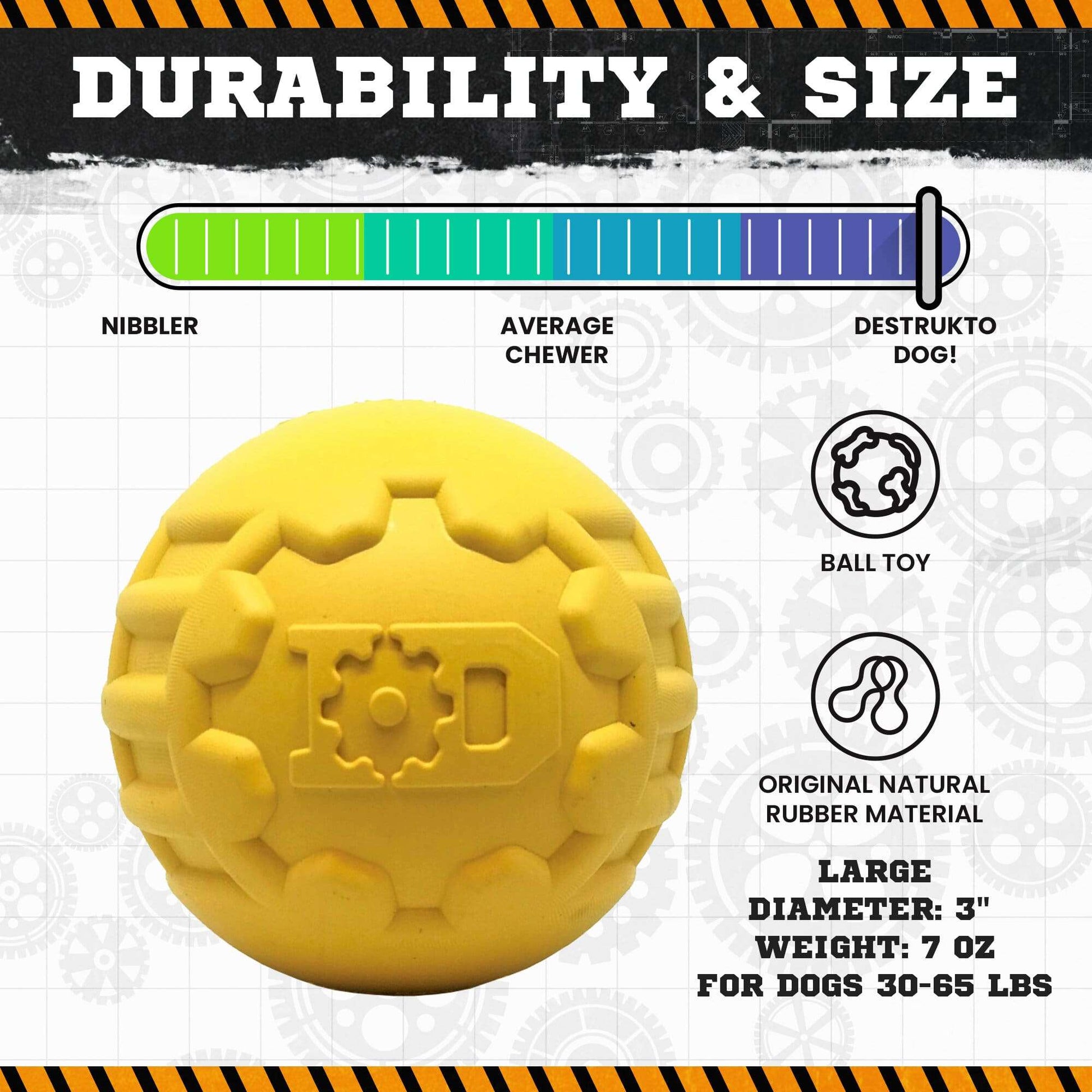 Durable Rubber Chew Ball - Ultra-Durable Dog Toy for Power Chewers!