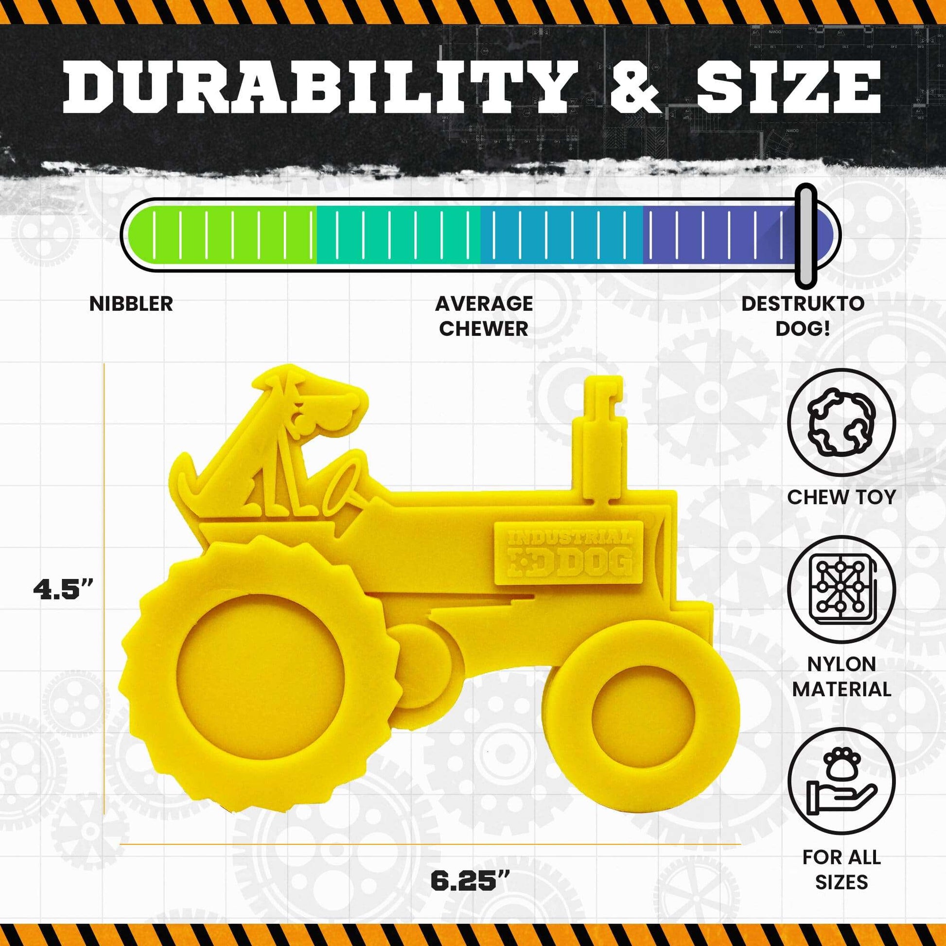Tractor Nylon Dog Toy for Aggressive Chewers! | USA Made | SodaPup