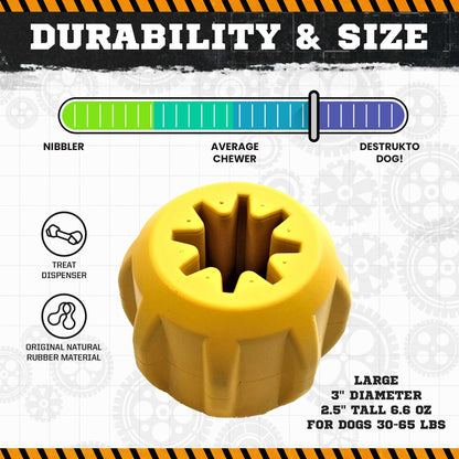 Gear eDispener Durable Rubber Treat Holder, USA Made Chew Toy for Dogs