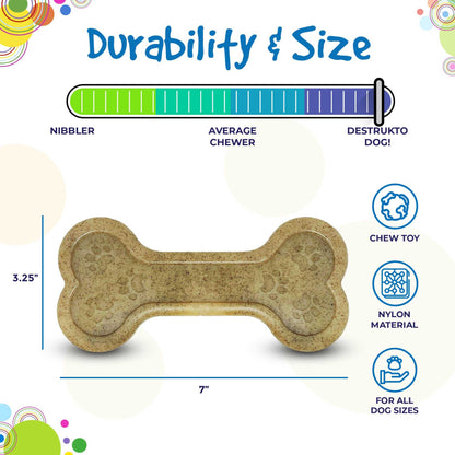 Bone eChew Ultra Durable Nylon Dog Chew Toy - For Aggressive Chewers 
