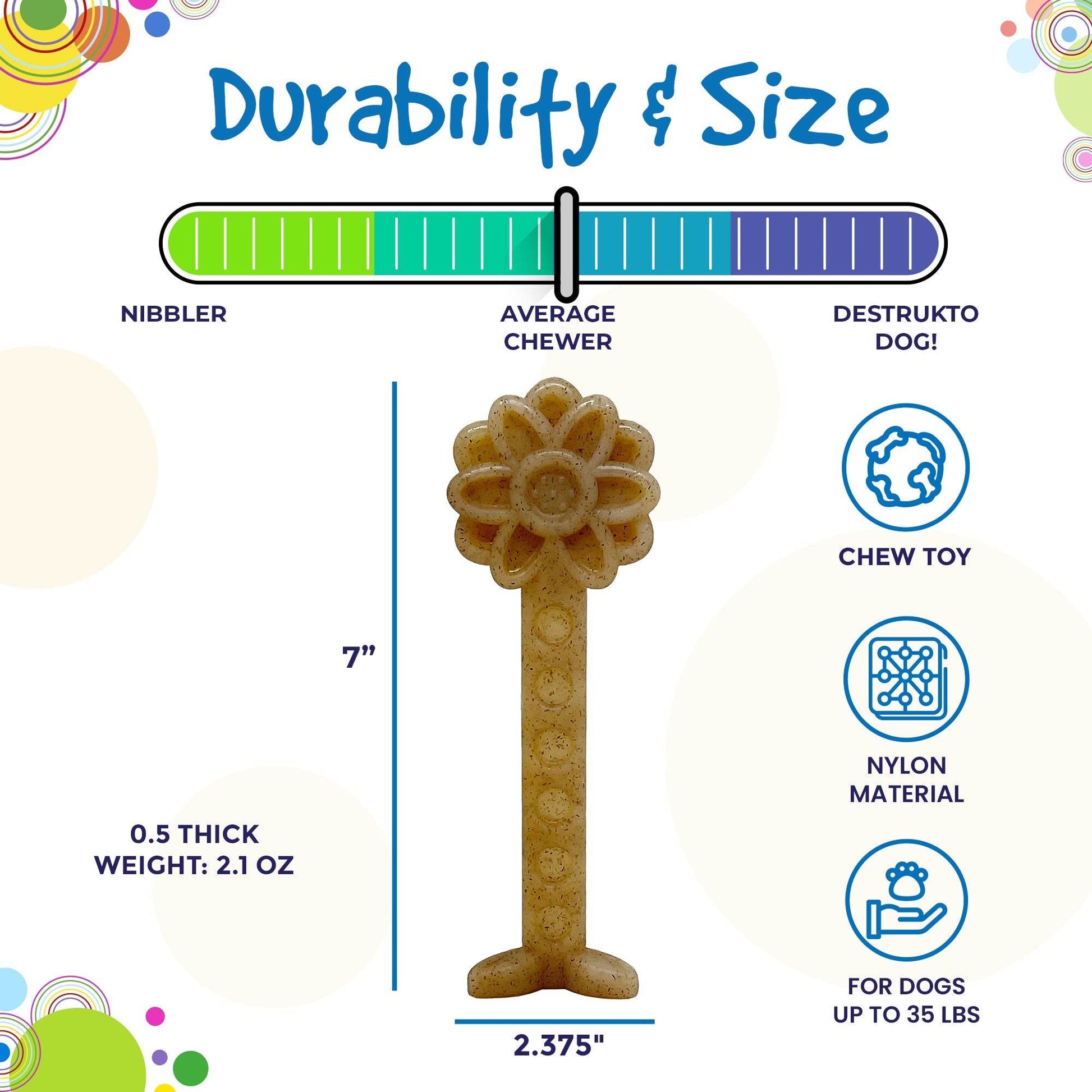 Flower Tower Nylon Chew -Durable Enrichment Toy for Aggressive Chewers