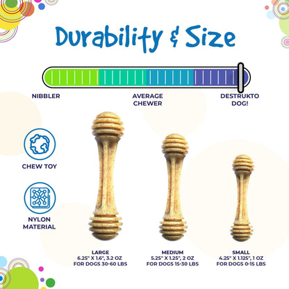 Honey Bone eChew Ultra Durable Nylon Dog Chew Toy - For Heavy Chewers