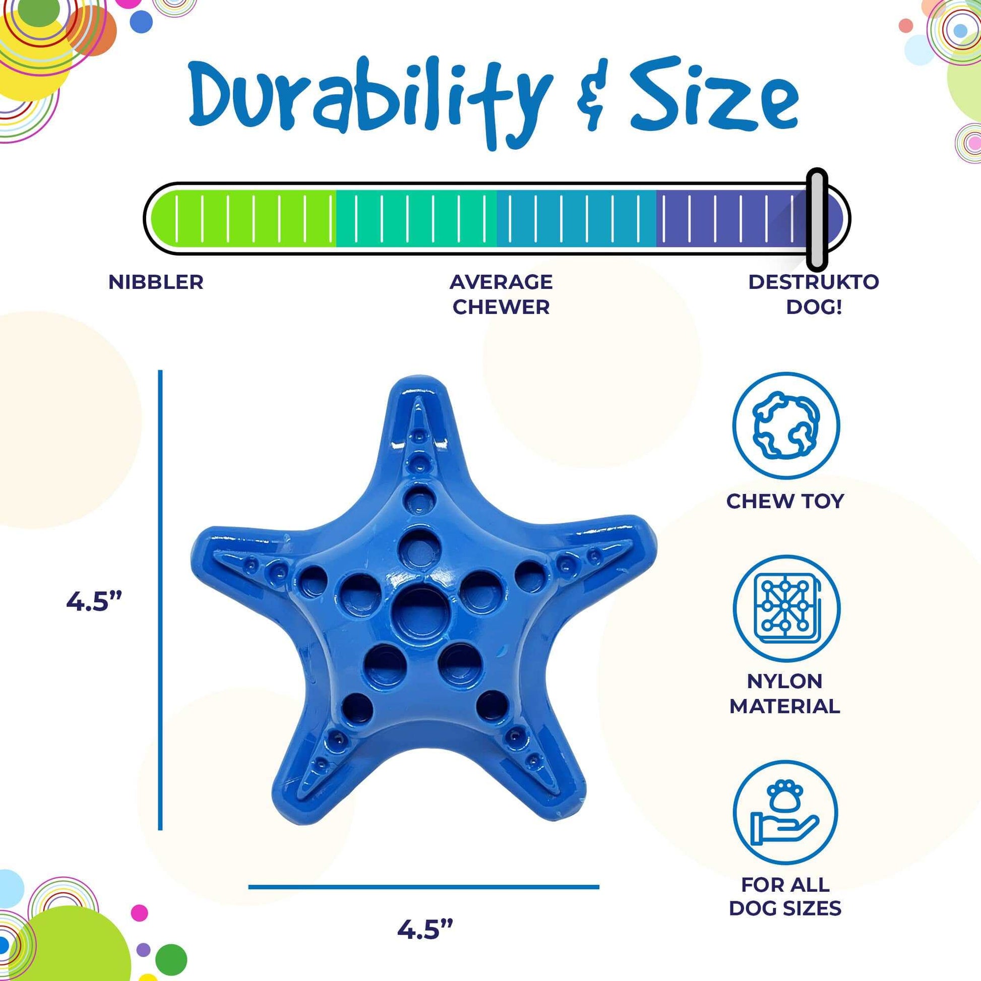 Starfish Nylon Dog Chew Toy | Aggressive Chewers | USA Made | SodaPup