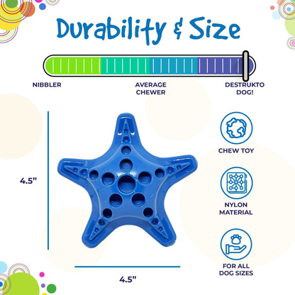 Starfish Nylon Dog Chew Toy | Aggressive Chewers | USA Made | SodaPup
