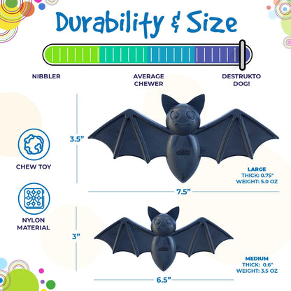 Vampire Bat Nylon Dog Chew Toy for Aggressive Chewers | FDA Compliant