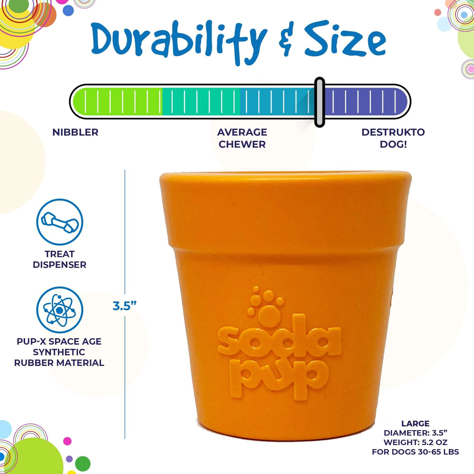 Large Flower Pot - Durable Dog Treat Dispenser Enrichment Toy -SodaPup