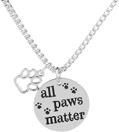 All Paws Matter Pendant Necklace- Pet Rescue Jewelry for Animal Lovers
