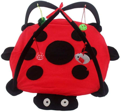 Black Ladybug Cat Play Mat
