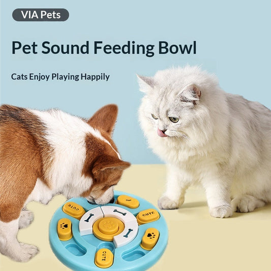 Pet Round Sounding Puzzle Toy In Blue And Yellow, Durable For Biting And Teething Training