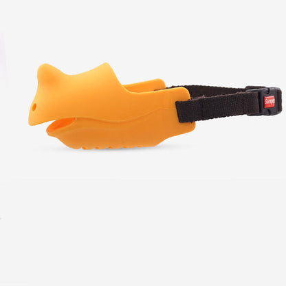 Rhino shape adjustable pure silicone dog muzzle