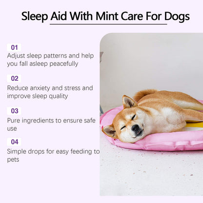 Bottle of Dog Sleep Drops supplement for healthy pet sleep care