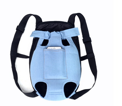 Adjustable pet carrier backpack for small dogs and cats, breathable mesh design, hands-free travel bag for hiking and camping