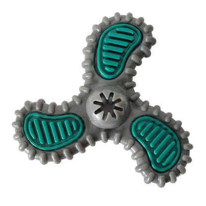 TPR Dental Spinner dog chew toy with durable textured design for dental care and light to medium chewers
