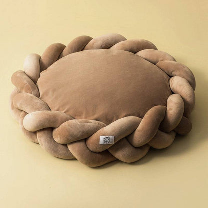 Round detachable pet kennel mat filled with polyester cotton in multiple colors