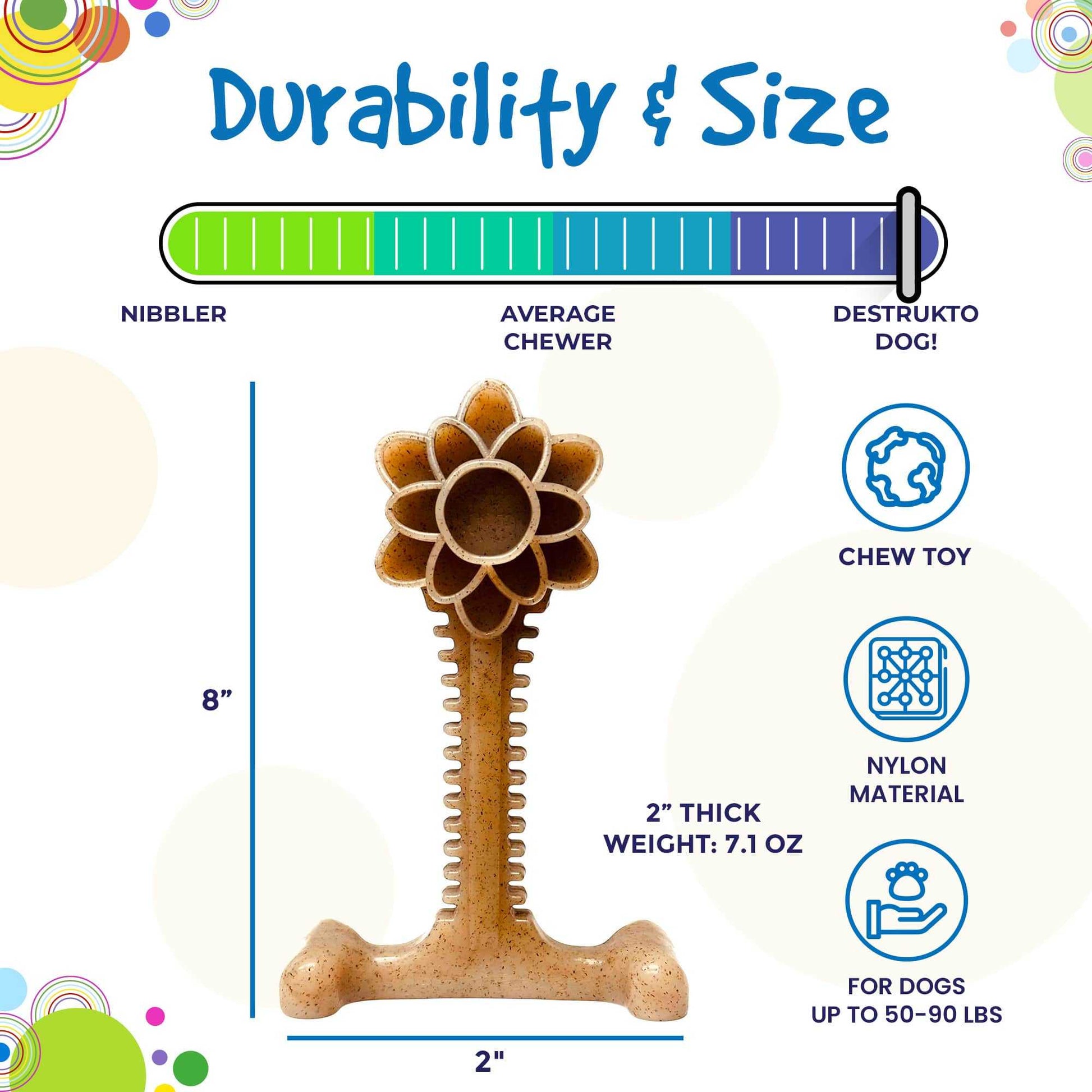 XL Honey Bone Dental flower tower nylon dog chew toy for heavy chewers up to 90 lbs