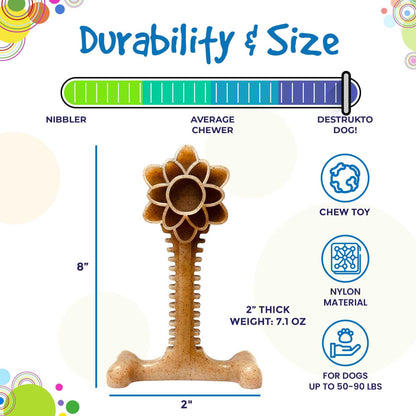 XL Honey Bone Dental flower tower nylon dog chew toy for heavy chewers up to 90 lbs