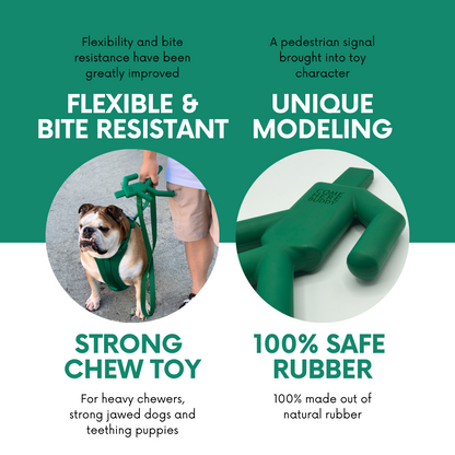 Durable 9.5-inch BPA-free natural rubber dog chew toy for all breeds and ages